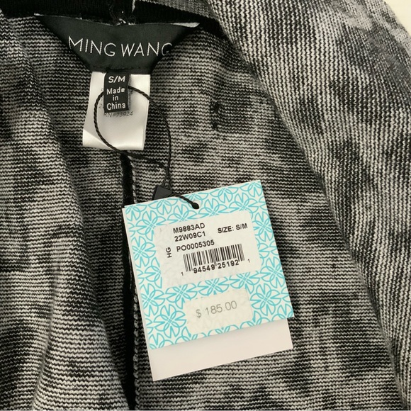 Ming Wang Relaxed Fit Open Front Kimono Cardigan Black White Small Medium New - Picture 7 of 13